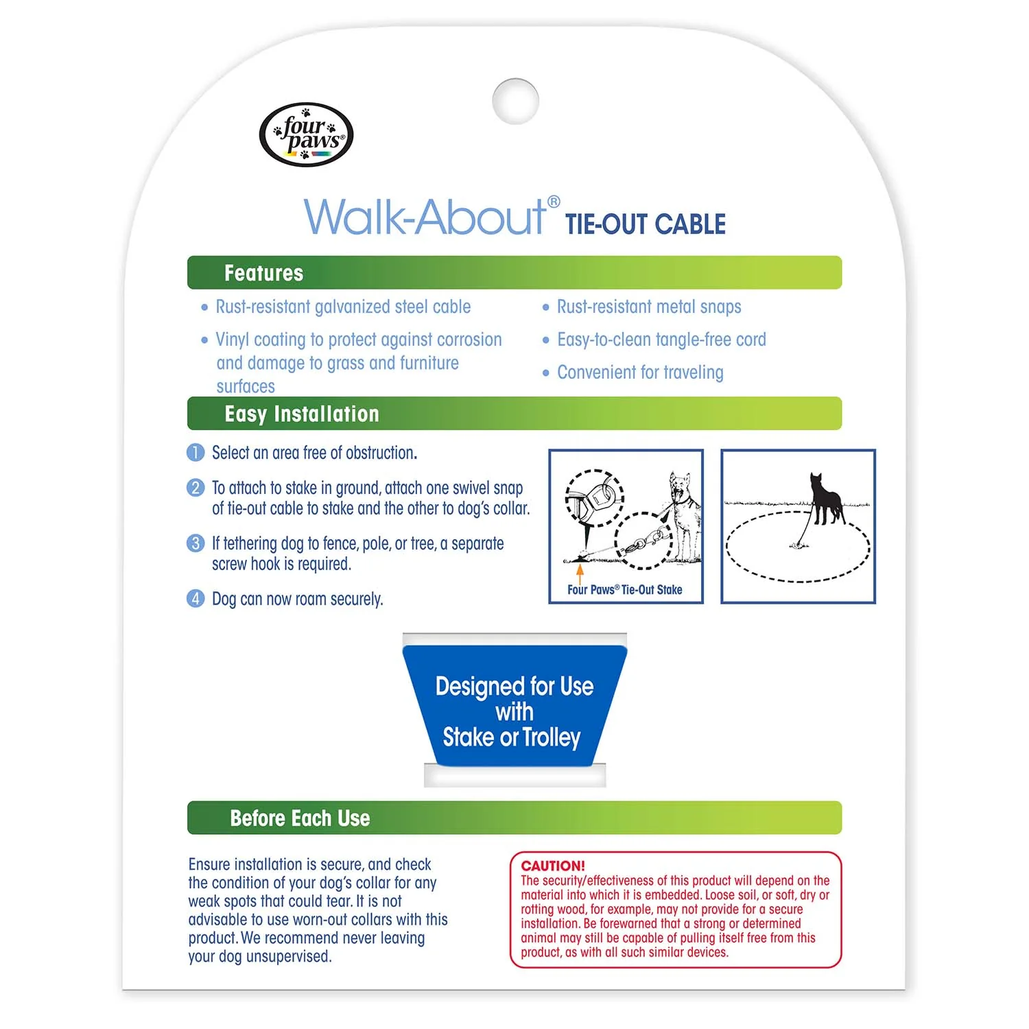 Heavy Weight Dog Tie Out Cable, Silver - Pet's Shop