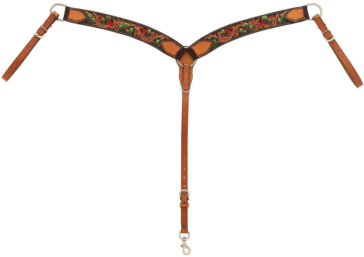 Weaver Turquoise Cross Cactus Contoured Breast Collar - Pet's Shop