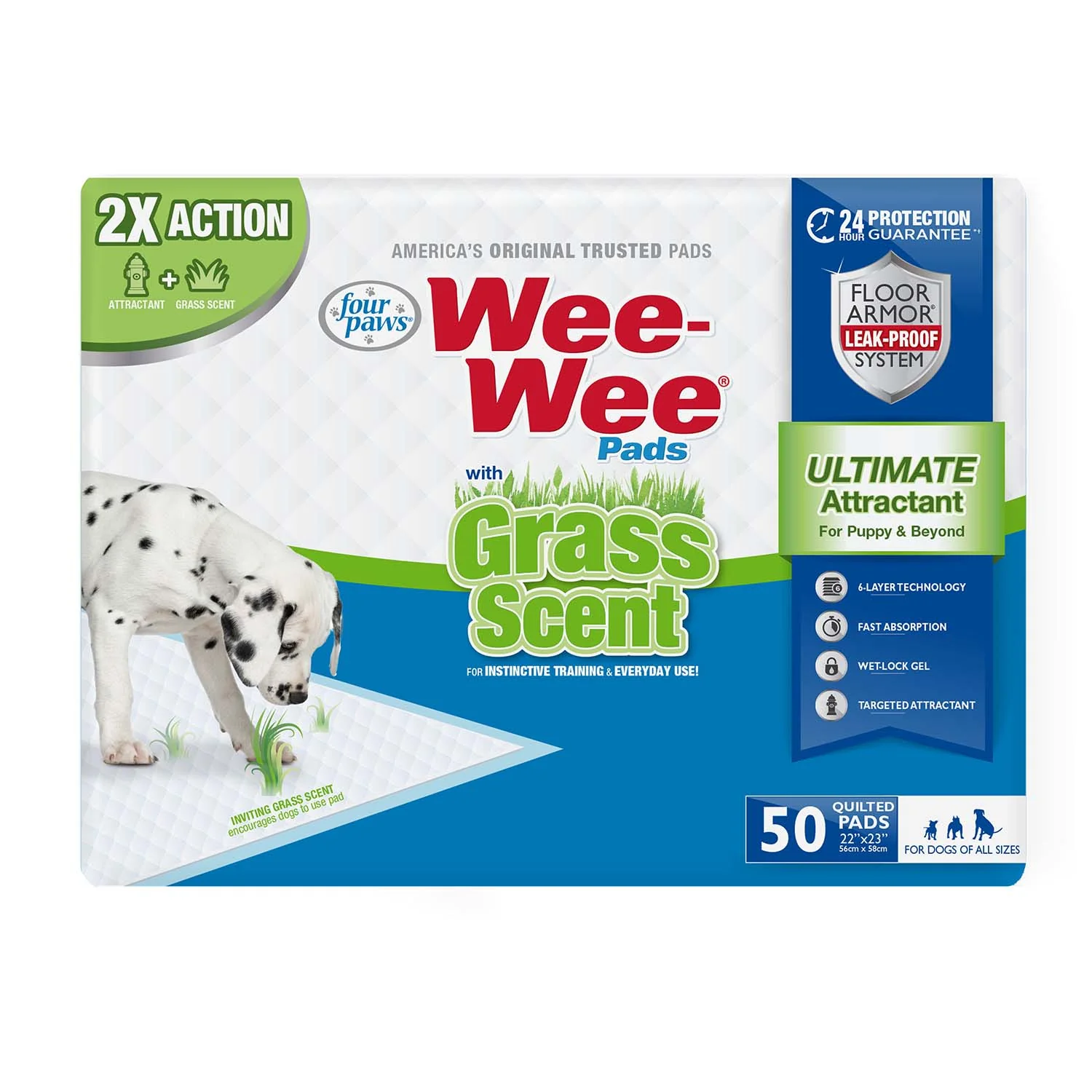 Wee-Wee Ultimate Attractant Dog Pee Pads with Grass Scent - Pet's Shop