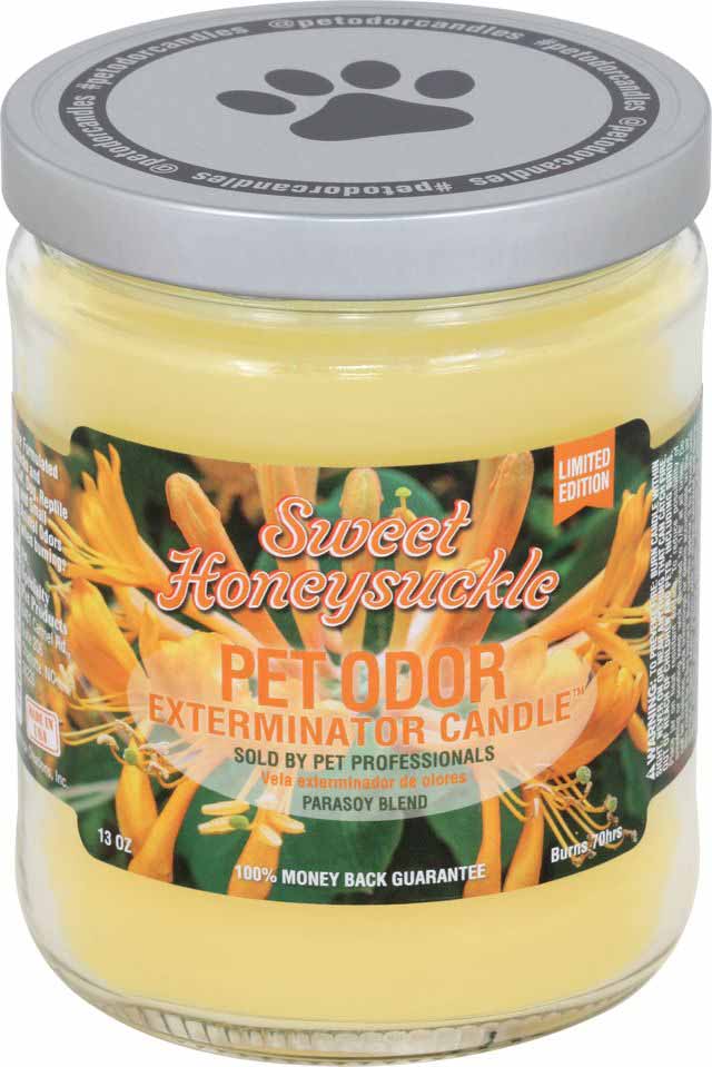 Pet Odor Exterminator Candle, Sweet Honeysuckle, 13 oz - Pet's Shop
