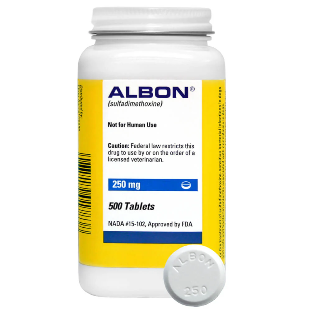 Rx Albon (sulfadimethoxine) Tablets for Dogs & Cats - Pet's Shop