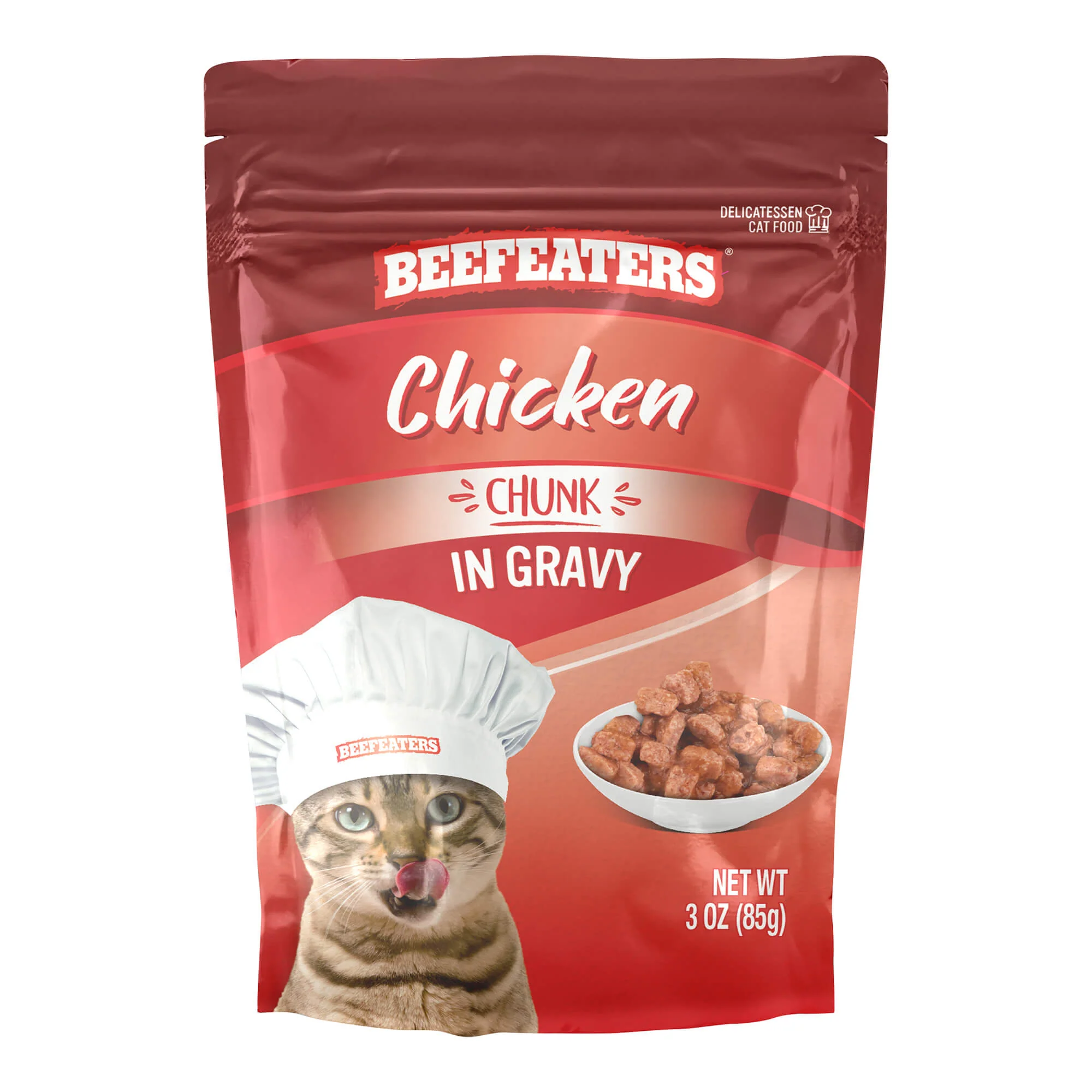 Beefeaters Wet Cat Food Pouch, Chicken Chunk in Gravy, 3 oz, Case of 24 - Pet's Shop