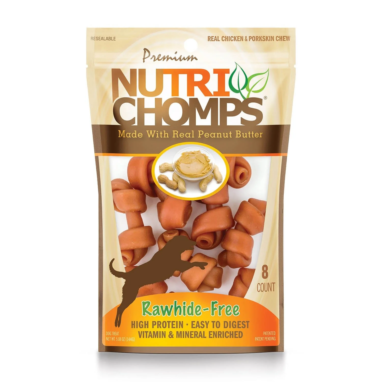 NutriChomps 8ct Peanut Butter Mini Knot - Pet's Shop