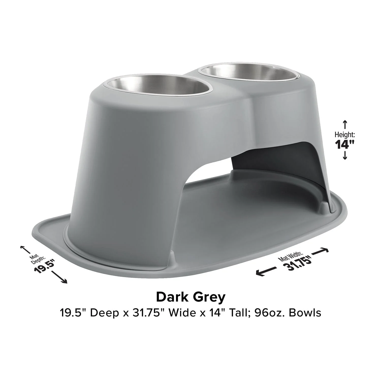 WeatherTech Double High Pet Feeding System, Stainless Steel - Pet's Shop