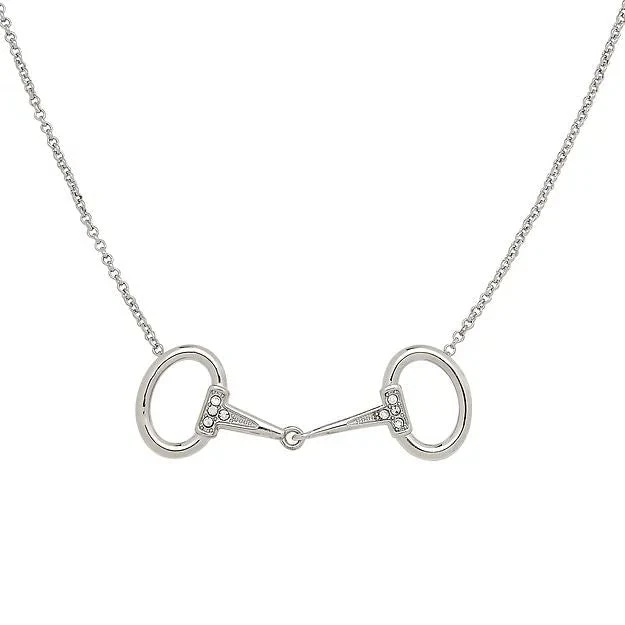 Rhodium Horse Snaffle Bit Necklace - Pet's Shop