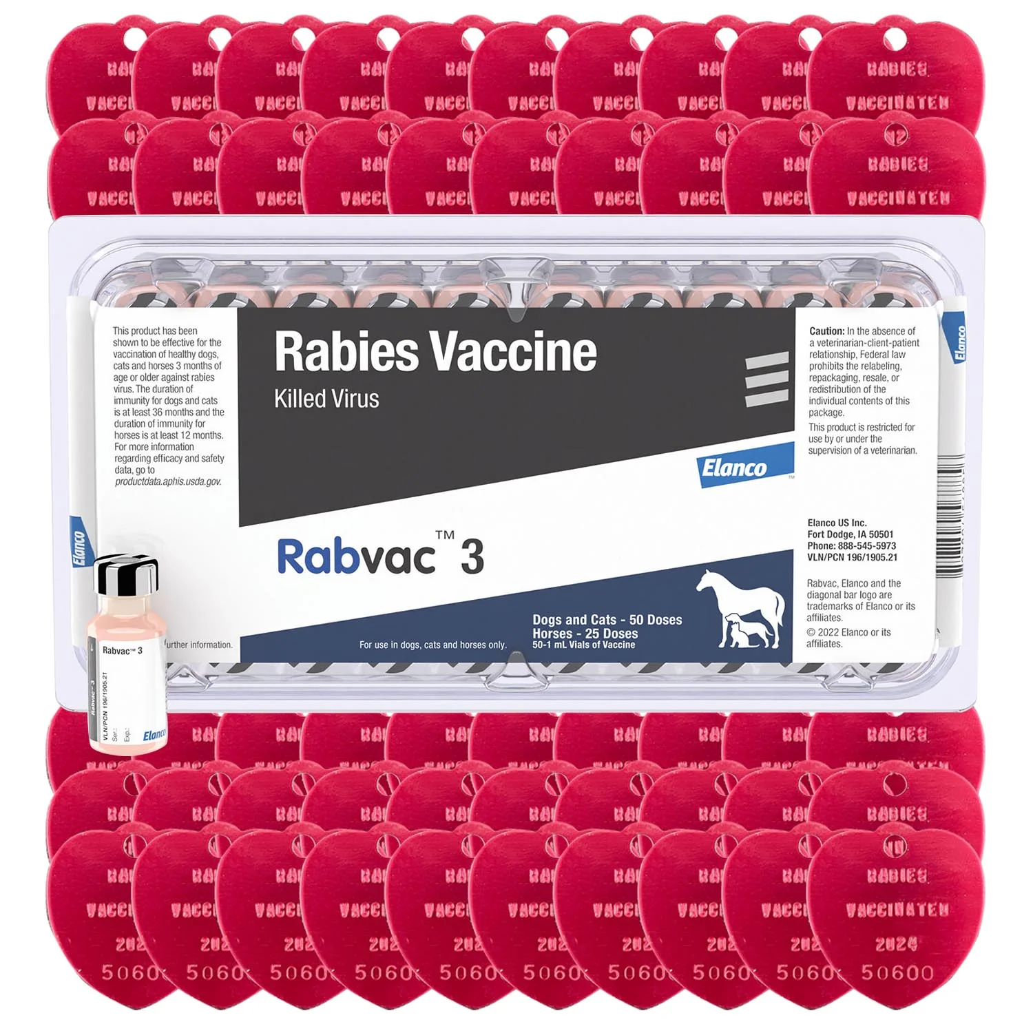 RabVac 3 Rabies Vaccine Kit with Tags - Pet's Shop