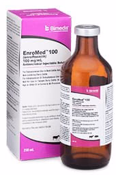 Rx EnroMed 100 (enrofloxacin) Injection for Swine & Cattle, 250 mL - Pet's Shop