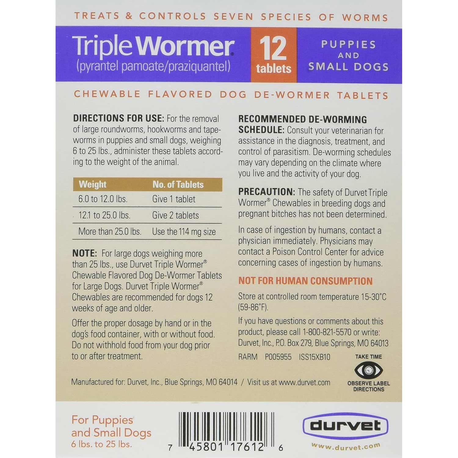Triple Wormer for Dogs, 12 ct - Pet's Shop