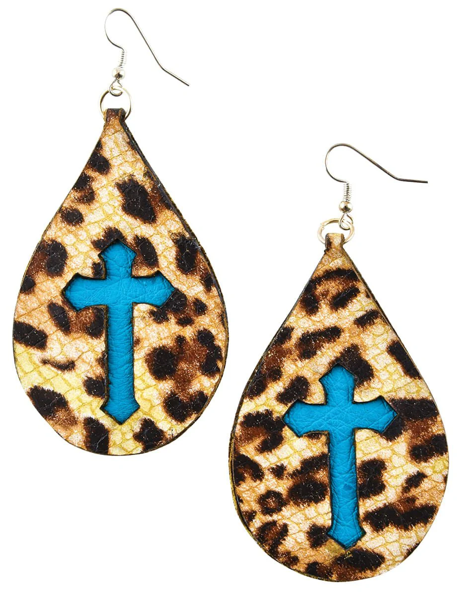 San Saba Cross Teardrop Earrings - Pet's Shop