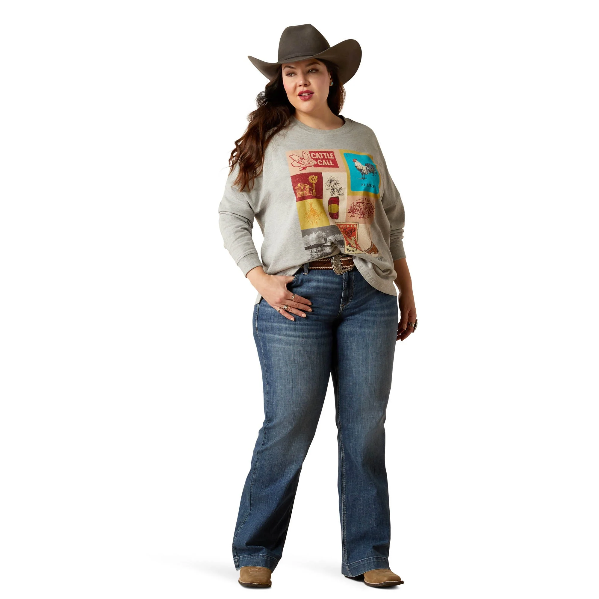 Ariat Women's Cattle Call Oversized Longsleeve Shirt - Pet's Shop