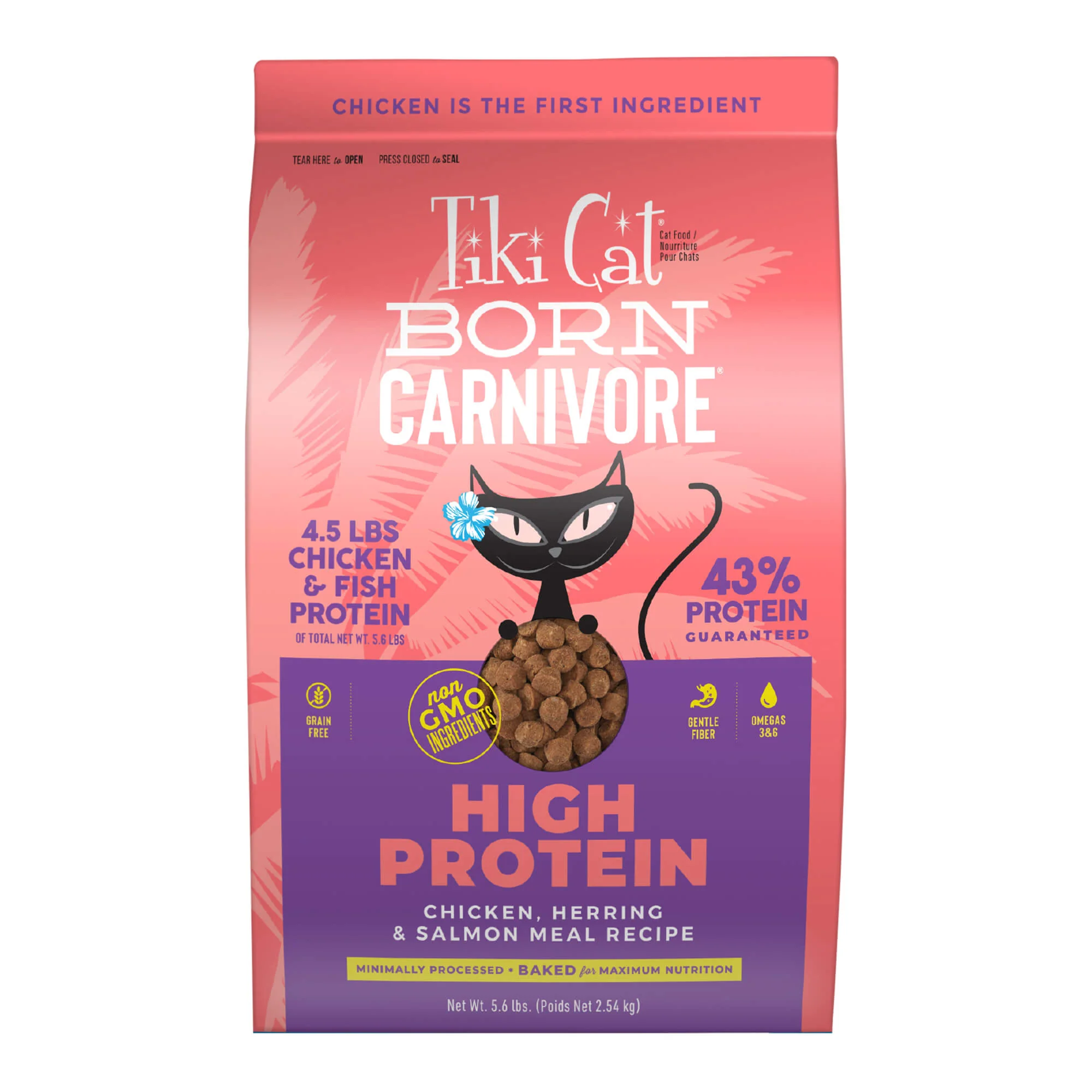 Tiki Cat Born Carnivore High Protein Dry Cat Food, Chicken, Herring & Salmon Meal - Pet's Shop
