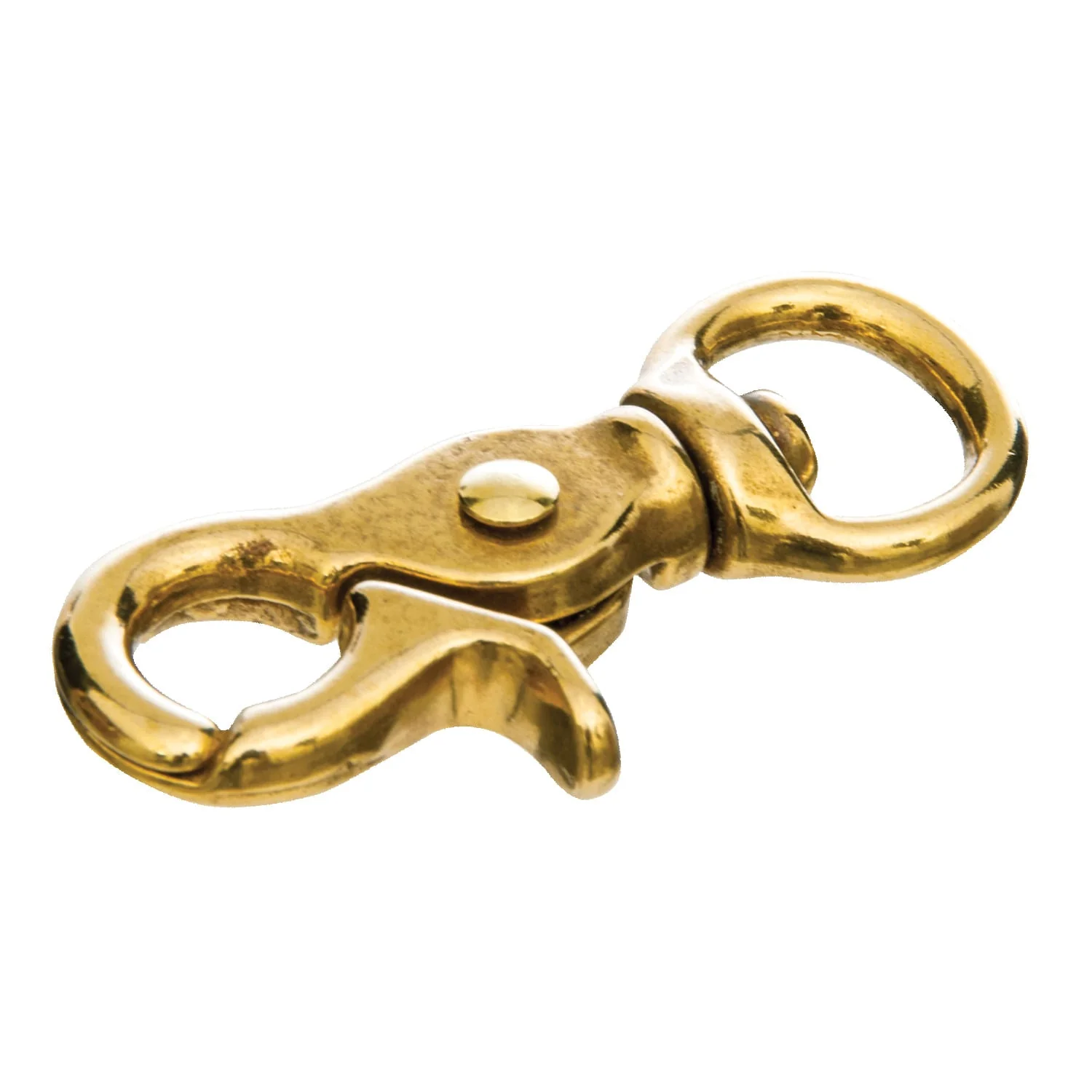 Solid Brass Trigger Snap w/ Round Swivel Eye, 5/8