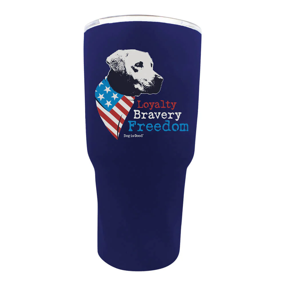 Dog is Good Stainless Steel Tumbler, Freedom Dog, 30 oz - Pet's Shop