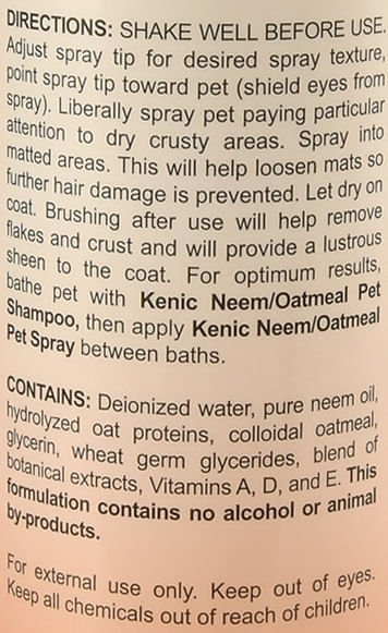Kenic Neem/Oatmeal Anti-Itch Spray - Pet's Shop