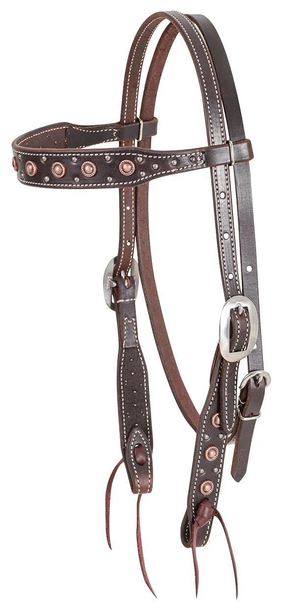 Classic Equine Copper Dot Browband Headstall - Pet's Shop