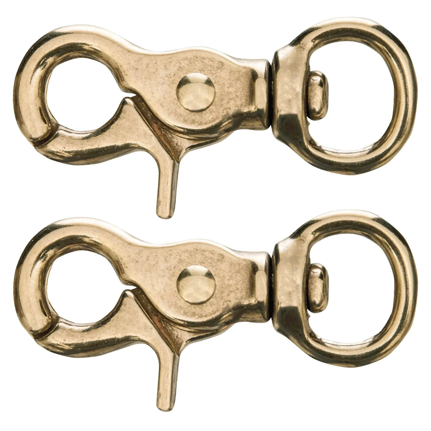 Solid Brass Trigger Snap w/ Round Swivel Eye, 5/8