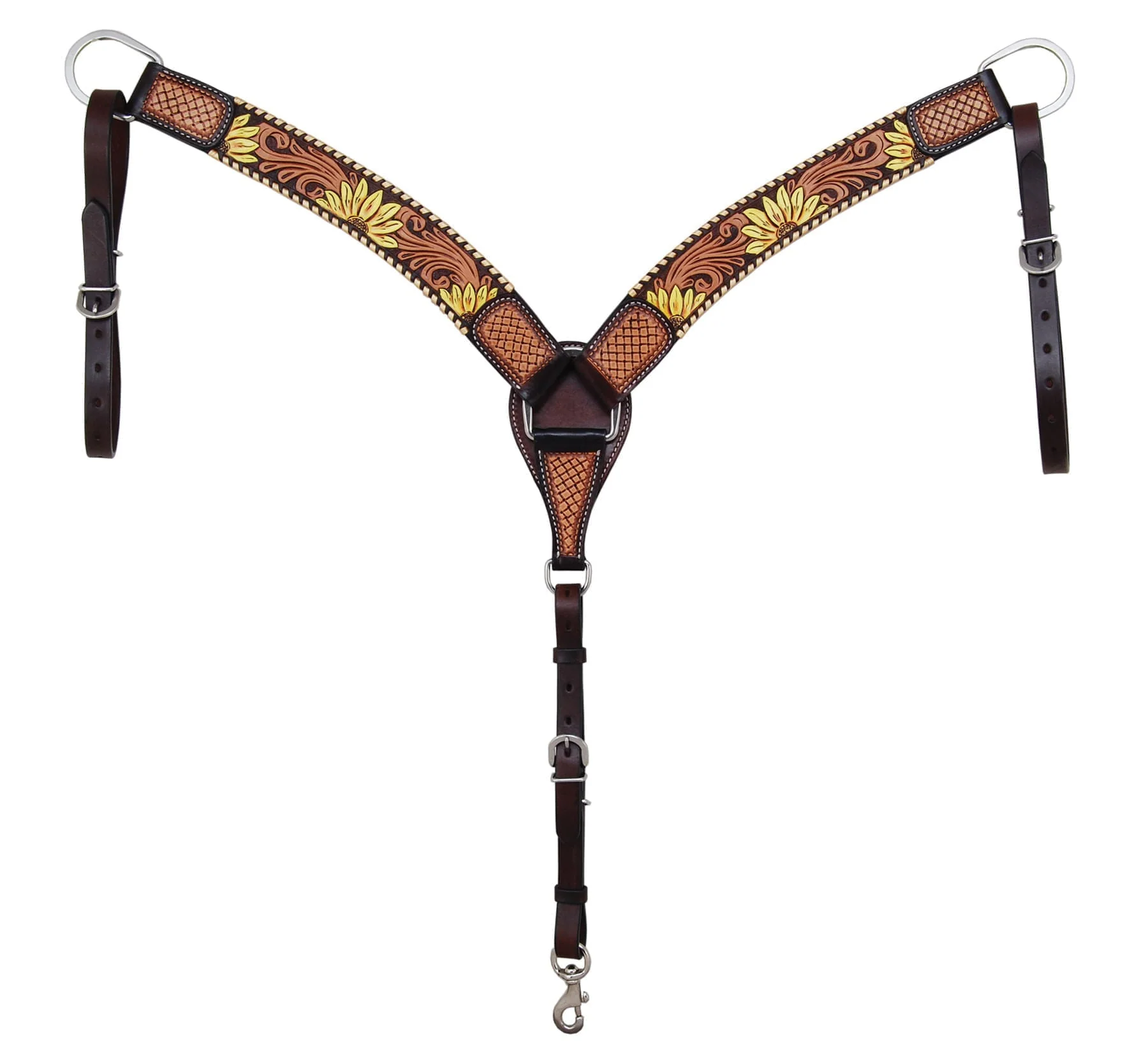 Rafter T Painted Sunflower Roper Breast Collar - Pet's Shop