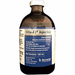 Rx Veta-K1 (phytonadione) Injection, 100ml - Pet's Shop