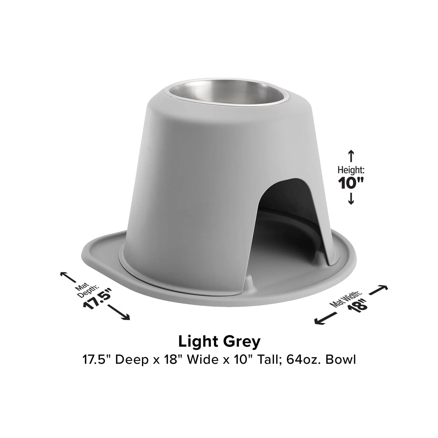 WeatherTech Single High Pet Feeding System, Stainless Steel - Pet's Shop