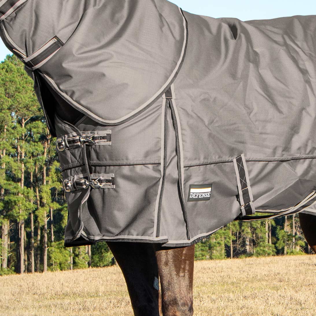 Poplar Head Defense 1680 Denier Turnout Blanket with Detachable Neck, 240 Gram, Plymouth Brown - Pet's Shop