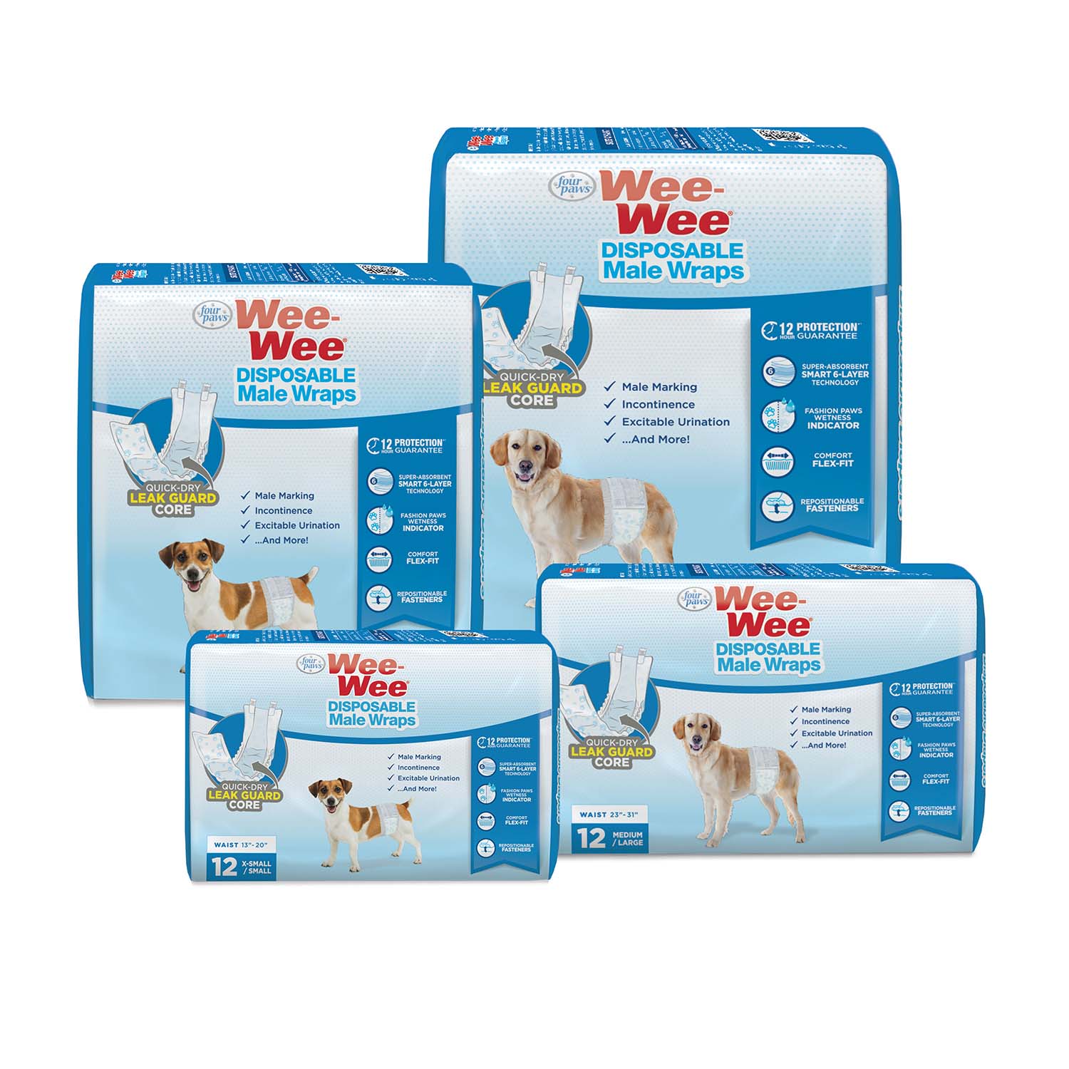 Wee-Wee Disposable Male Dog Wraps - Pet's Shop