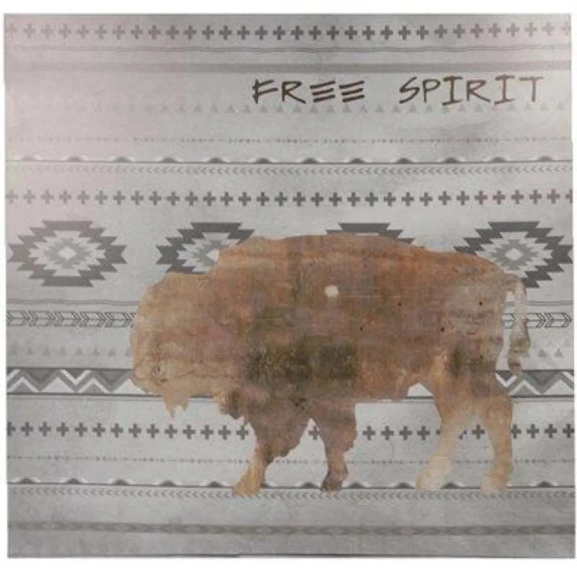 Free Spirit Aztec Buffalo Canvas Southwestern Wall Art - Pet's Shop