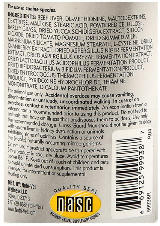 Nutri-Vet Grass Guard Max for Dogs Liver Flavor Chewables - Pet's Shop