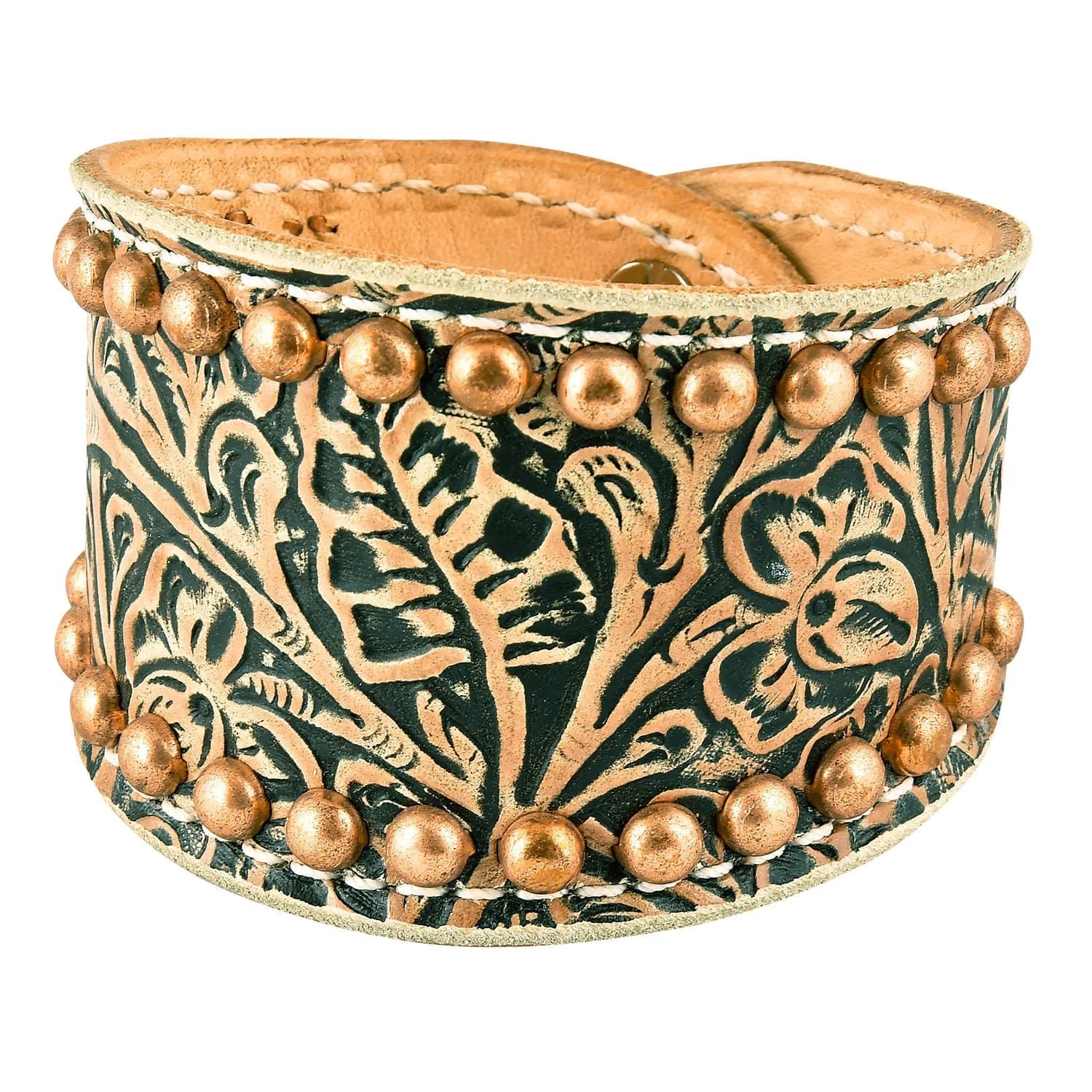 Tan Floral Cuff with Copper Spots - Pet's Shop