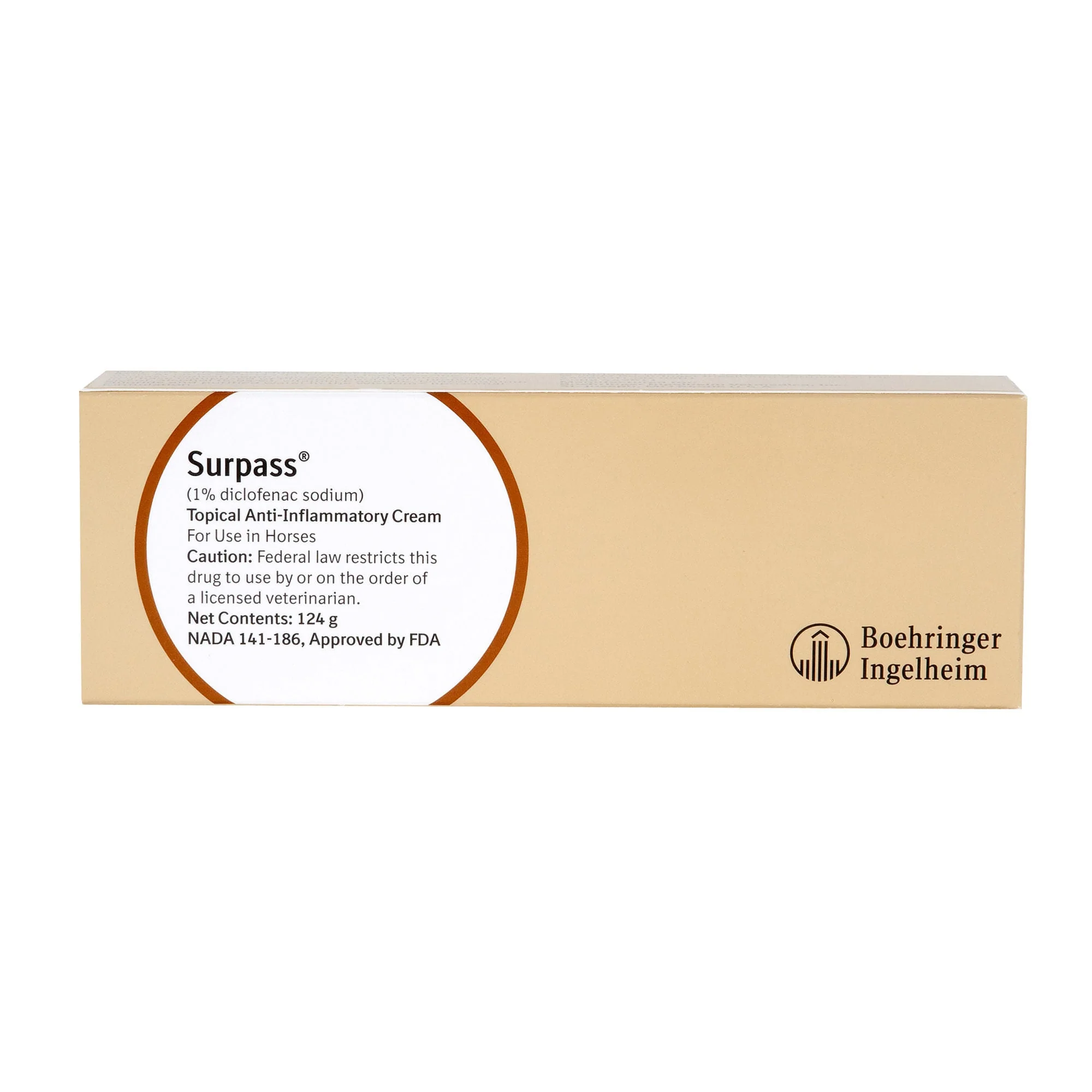 Surpass (1% diclofenac sodium) Topical Cream for Horses, 124 gm/1 Tube - Pet's Shop