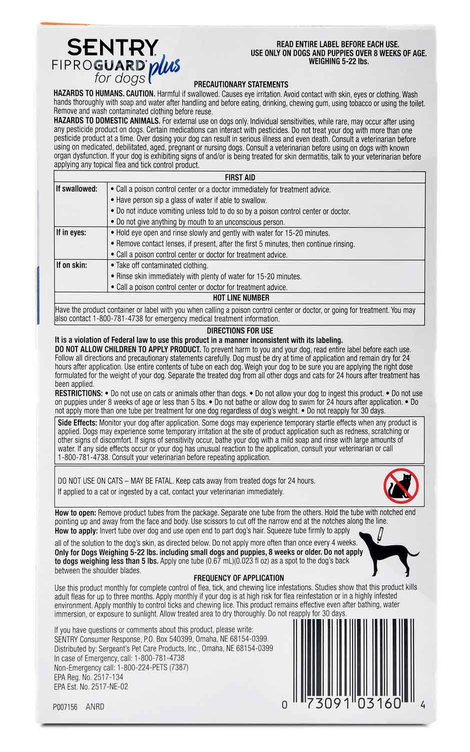 SENTRY Fiproguard Plus for Dogs, 3 Pack - Pet's Shop