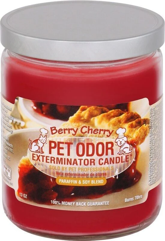 Pet Odor Exterminator Candle, Berry Cherry, 13 oz - Pet's Shop