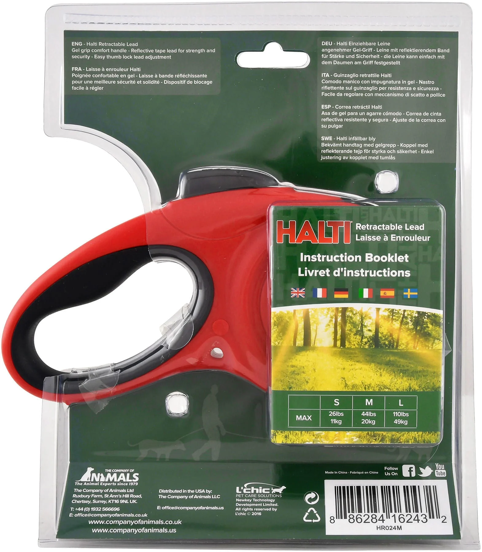 Halti Retractable Lead, Red - Pet's Shop