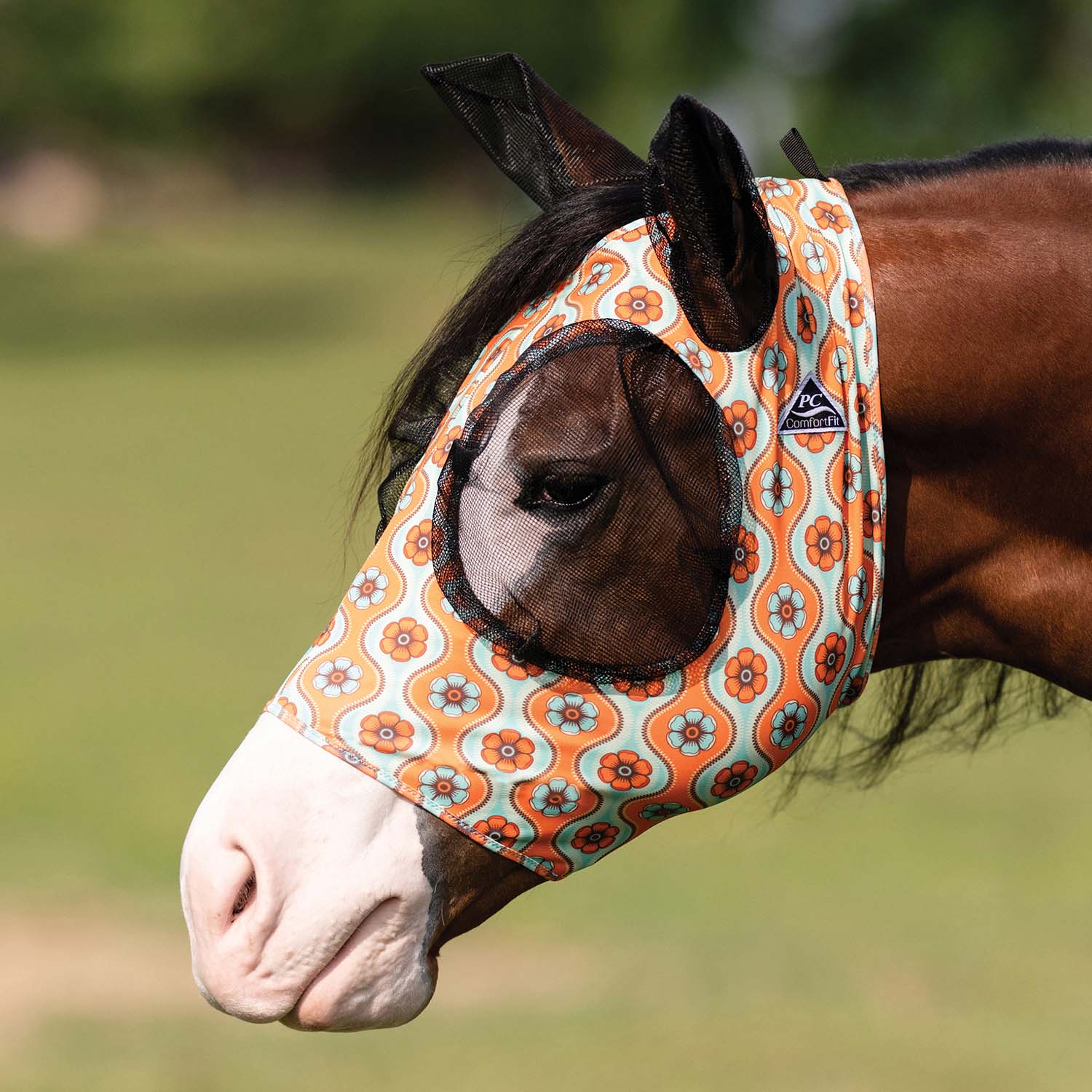 Professional's Choice Comfort Fit Lycra Horse Fly Mask with Ears - Pet's Shop