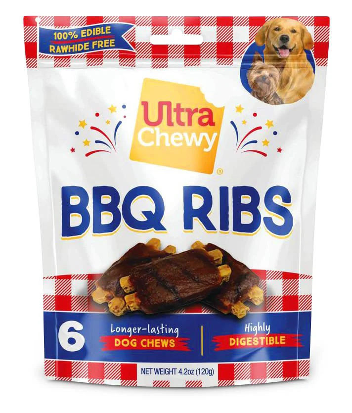 Ultra Chewy BBQ Ribs 6ct - Pet's Shop