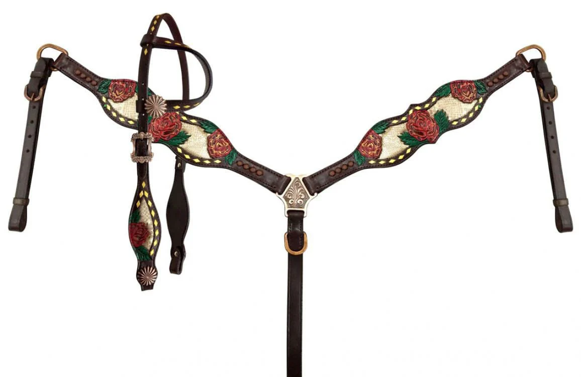 Showman Hand Painted Rose Tack Set - Pet's Shop