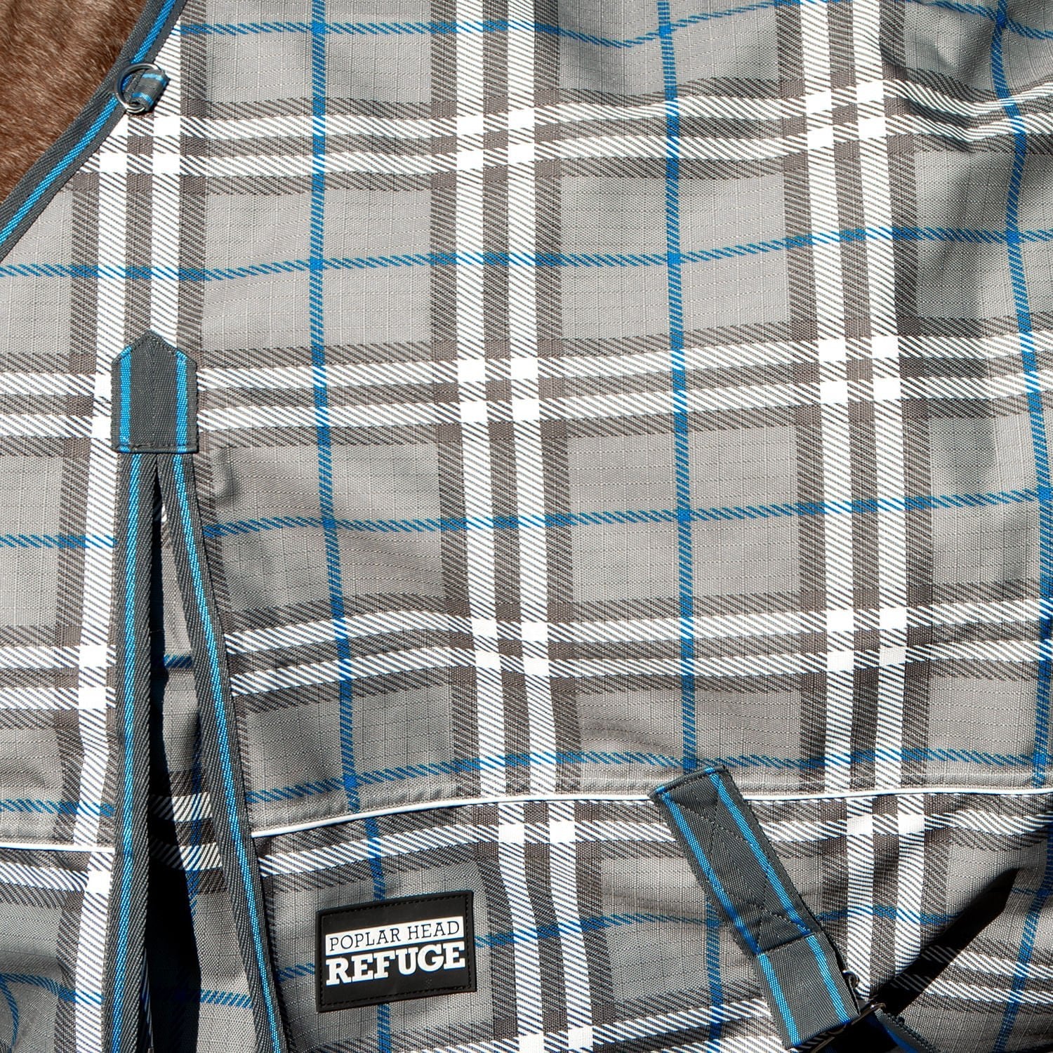 Poplar Head Refuge 1200 Denier Turnout Sheet, 0 Gram, Hamilton Blue & Slate Plaid - Pet's Shop