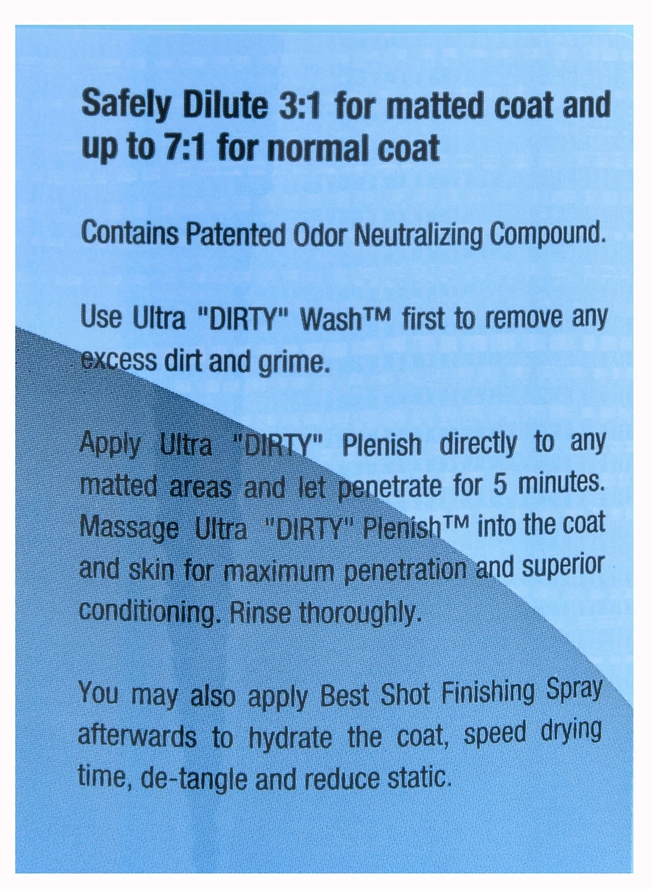 Best Shot Ultra Dirty Plenish Conditioner - Pet's Shop