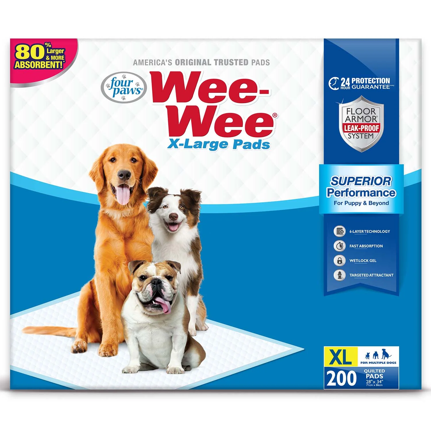 Wee-Wee Superior Performance X-Large Dog Pee Pads - Pet's Shop