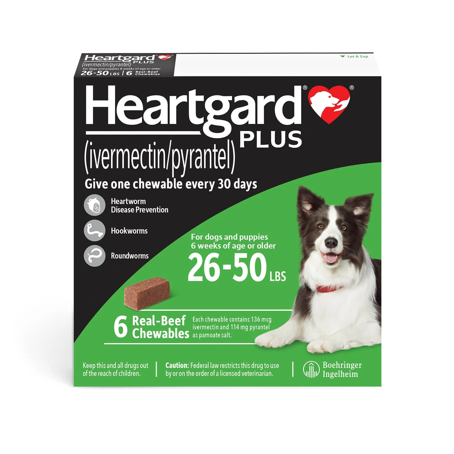 Rx Heartgard Plus for Dogs, 6 Chews - Pet's Shop