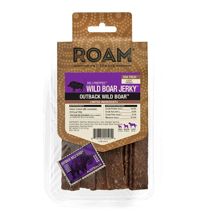 Roam Dog Treats Wild Boar Jerky, 5 oz - Pet's Shop