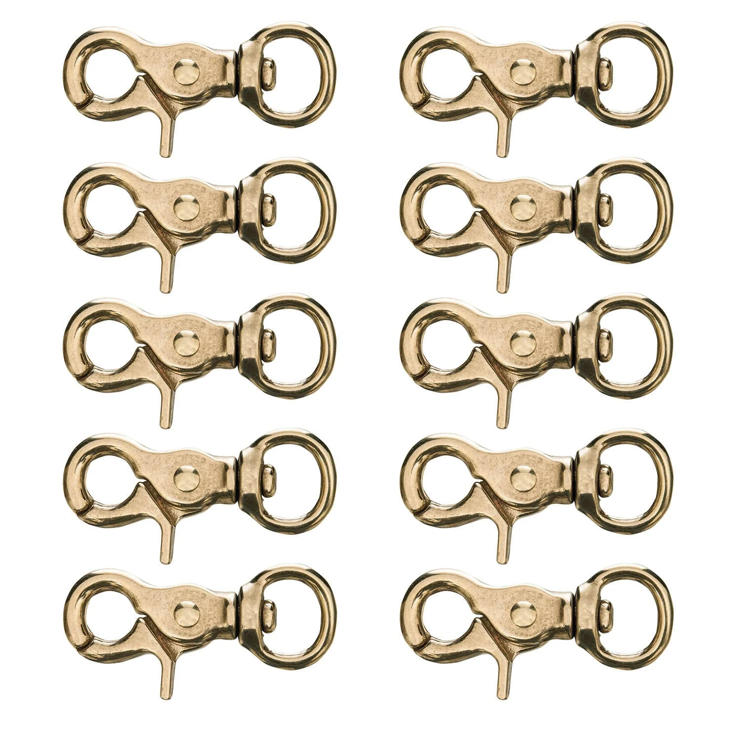 Solid Brass Trigger Snap w/ Round Swivel Eye, 5/8