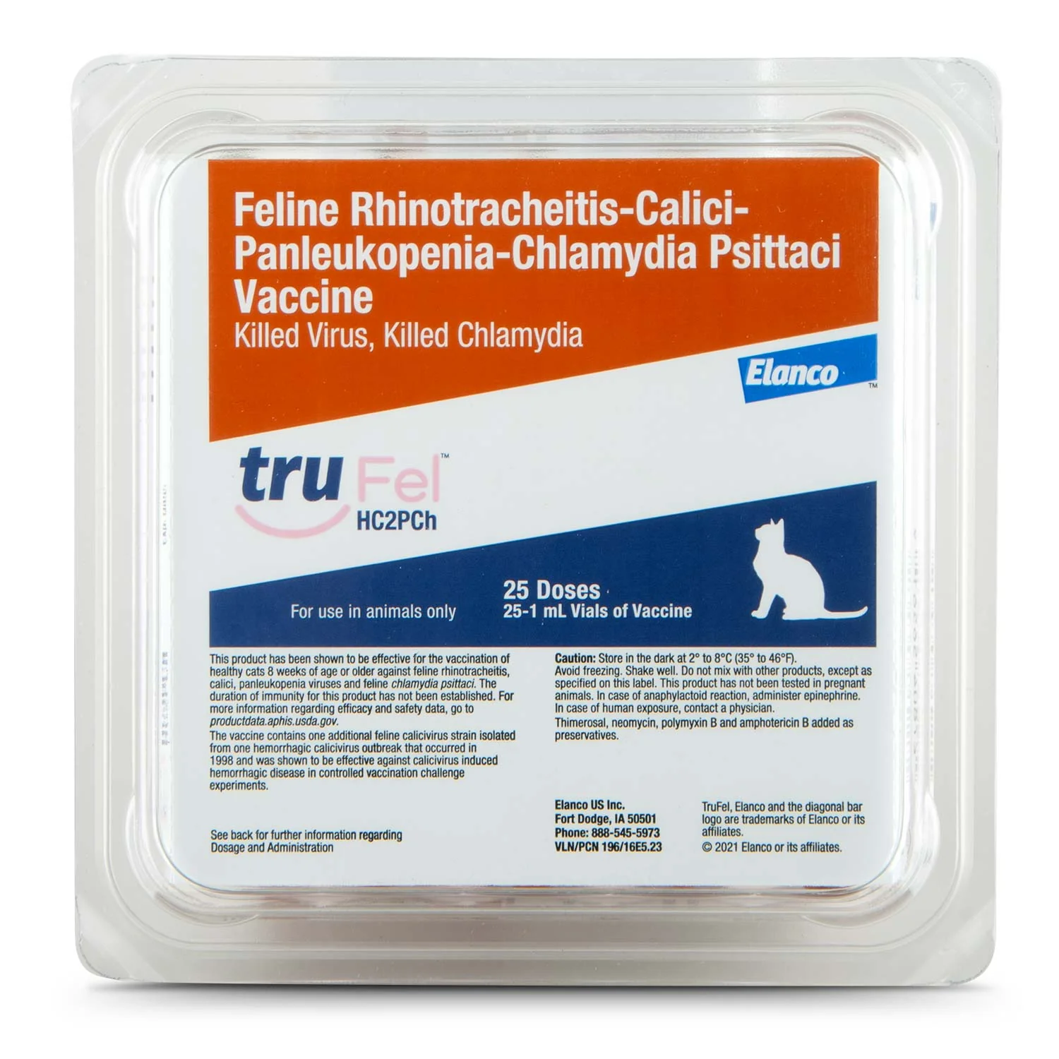 TruFel HC2PCh (formerly Fel-O-Vax IV + CaliciVax), 25 Single Doses - Pet's Shop