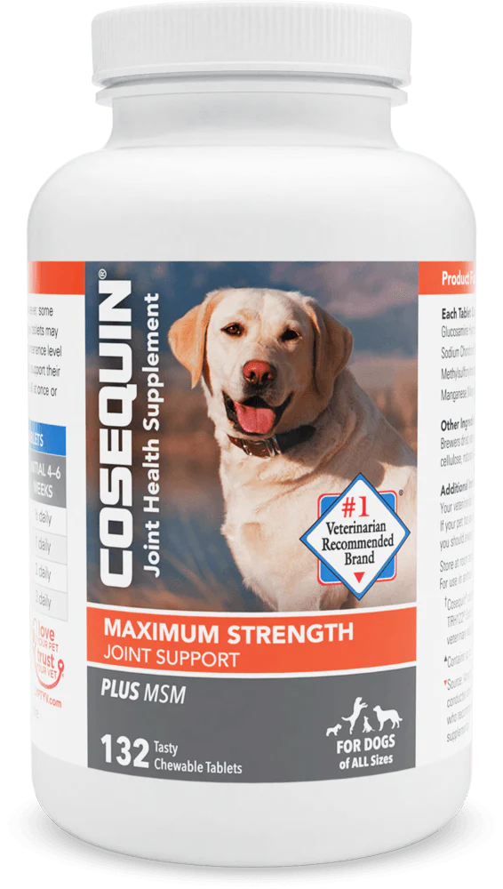 Nutramax Cosequin Maximum Strength Joint Health Plus MSM Supplement for Dogs, Chewable Tablets - Pet's Shop