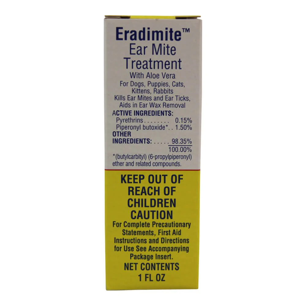 Ear Mite Treatment for Dogs, Puppies, Cats, Kittens and Rabbits, 1 fl oz - Pet's Shop
