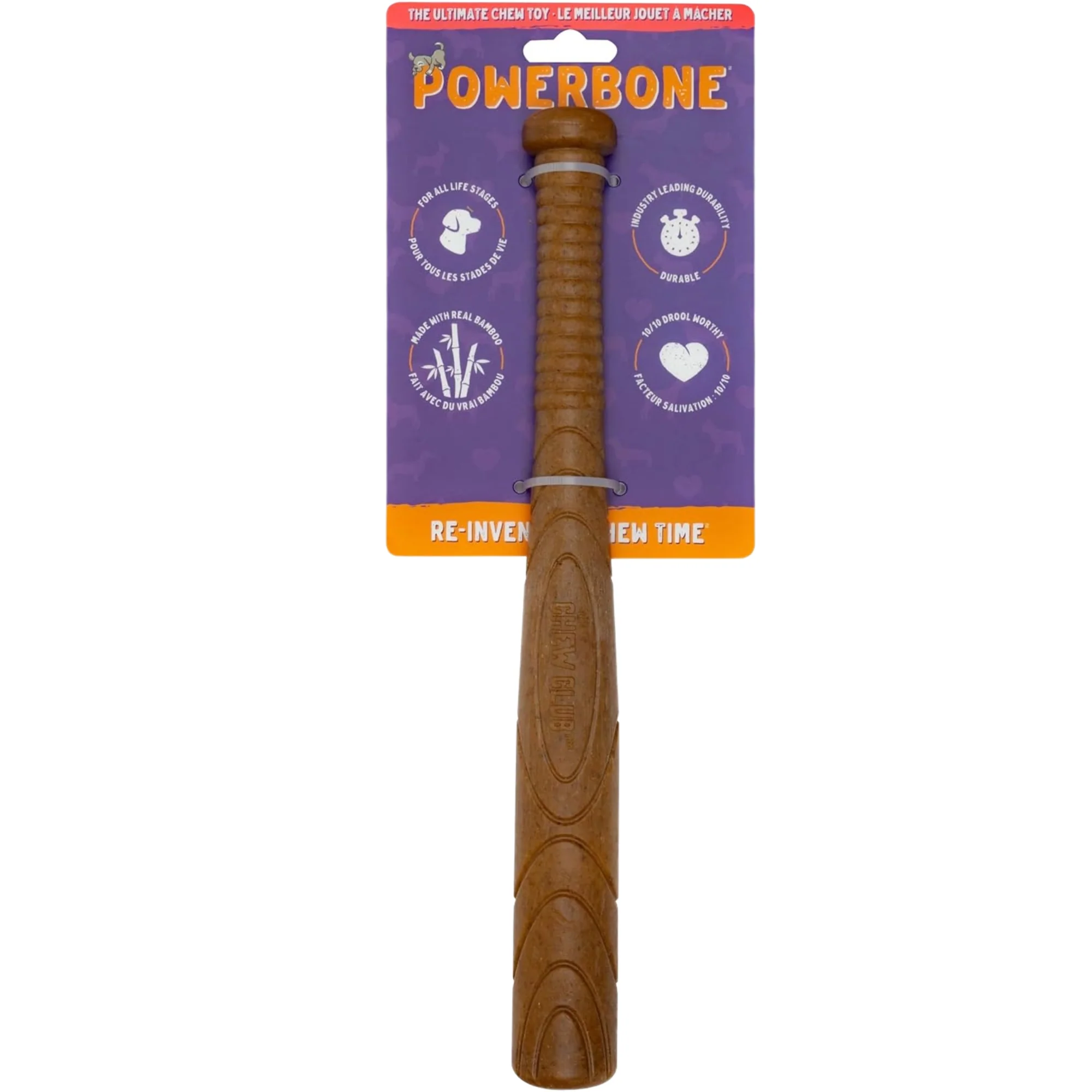 Powerbone Baseball Bat Dog Chew Toy for Power Chewers 12