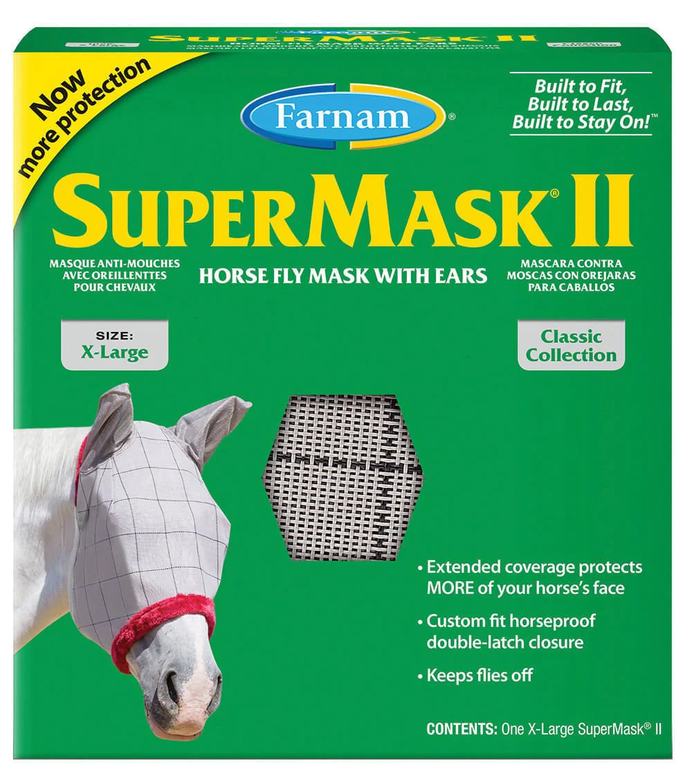 SuperMask II Classic Fly Mask with Ears, XL - Pet's Shop