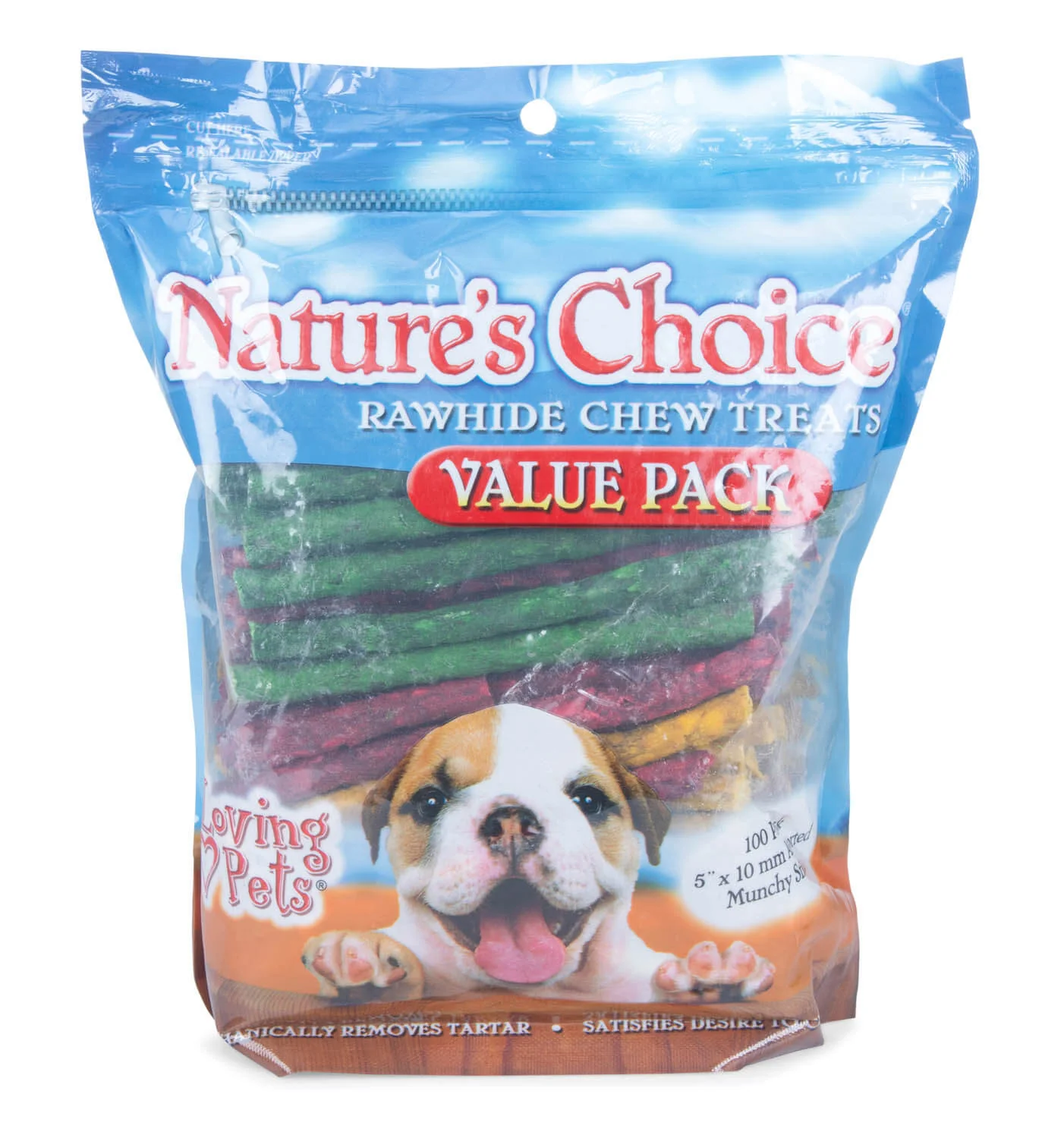 Nature's Choice Rawhide Munchy Stick, Assorted Colors, 100 pk - Pet's Shop