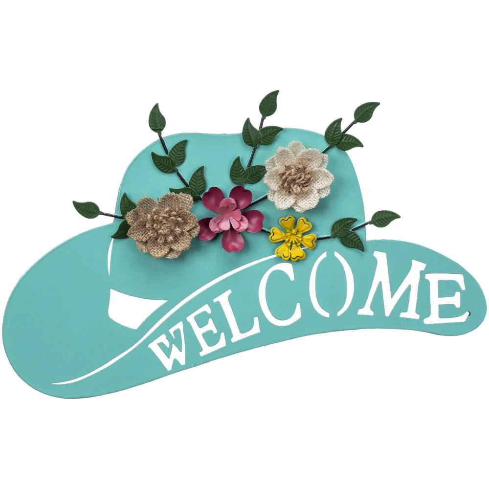 Welcome Cowboy Hat Wall Hanging - Pet's Shop