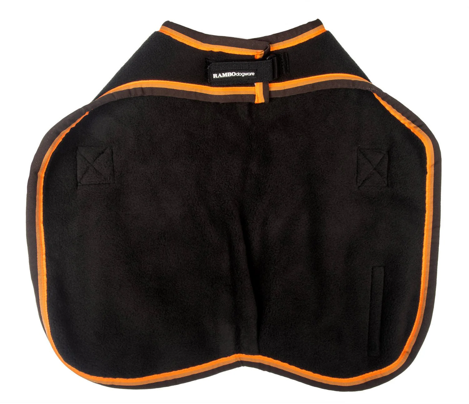Rambo Deluxe Dog Coat, Black/Orange - Pet's Shop