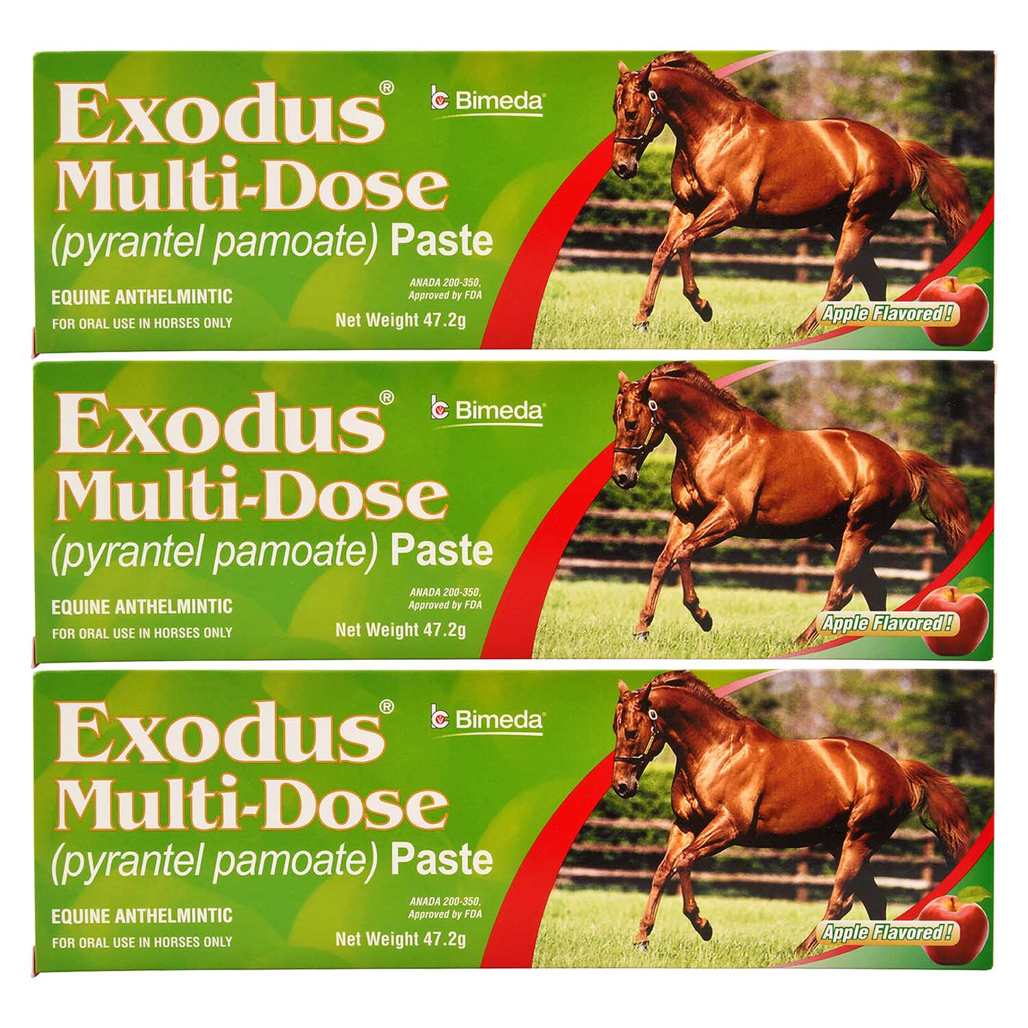 Exodus Multi-Dose Pyrantel Pamoate Horse Dewormer Paste, 2-dose - Pet's Shop
